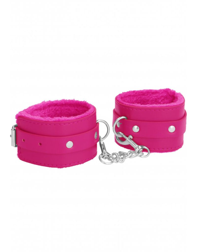Shots Ouch! Ouch! Plush Leather Hand Cuffs