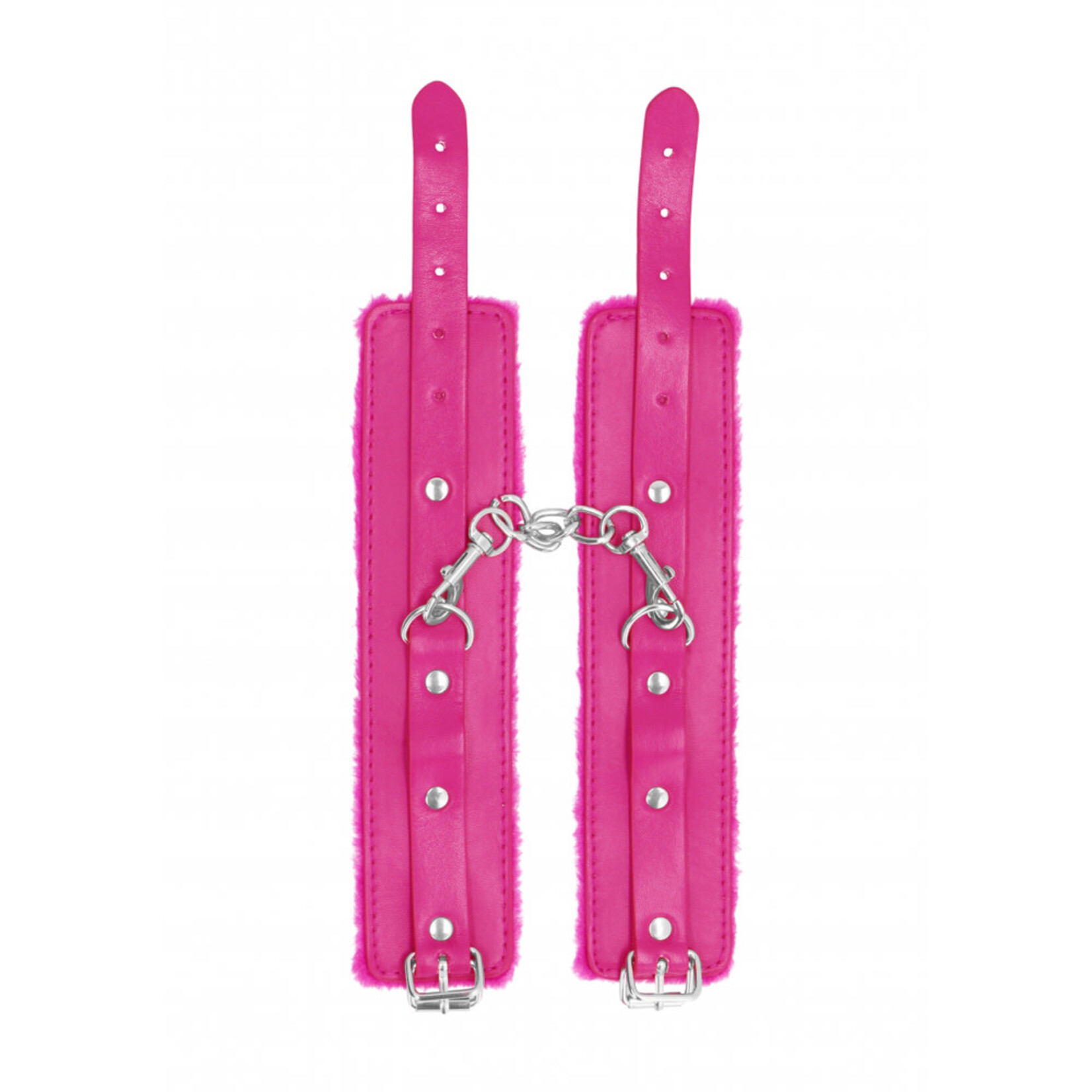Shots Ouch! Ouch! Plush Leather Hand Cuffs