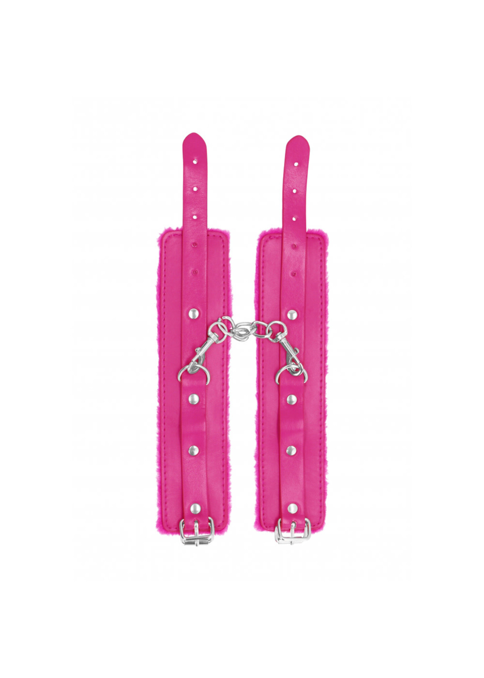 Shots Ouch! Ouch! Plush Leather Hand Cuffs