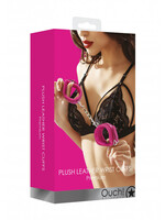 Shots Ouch! Ouch! Plush Leather Hand Cuffs