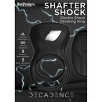 HOTT PRODUCTS Decadence Shafter Shock Silicone Electro Shock Cock Ring with Remote Control - Black