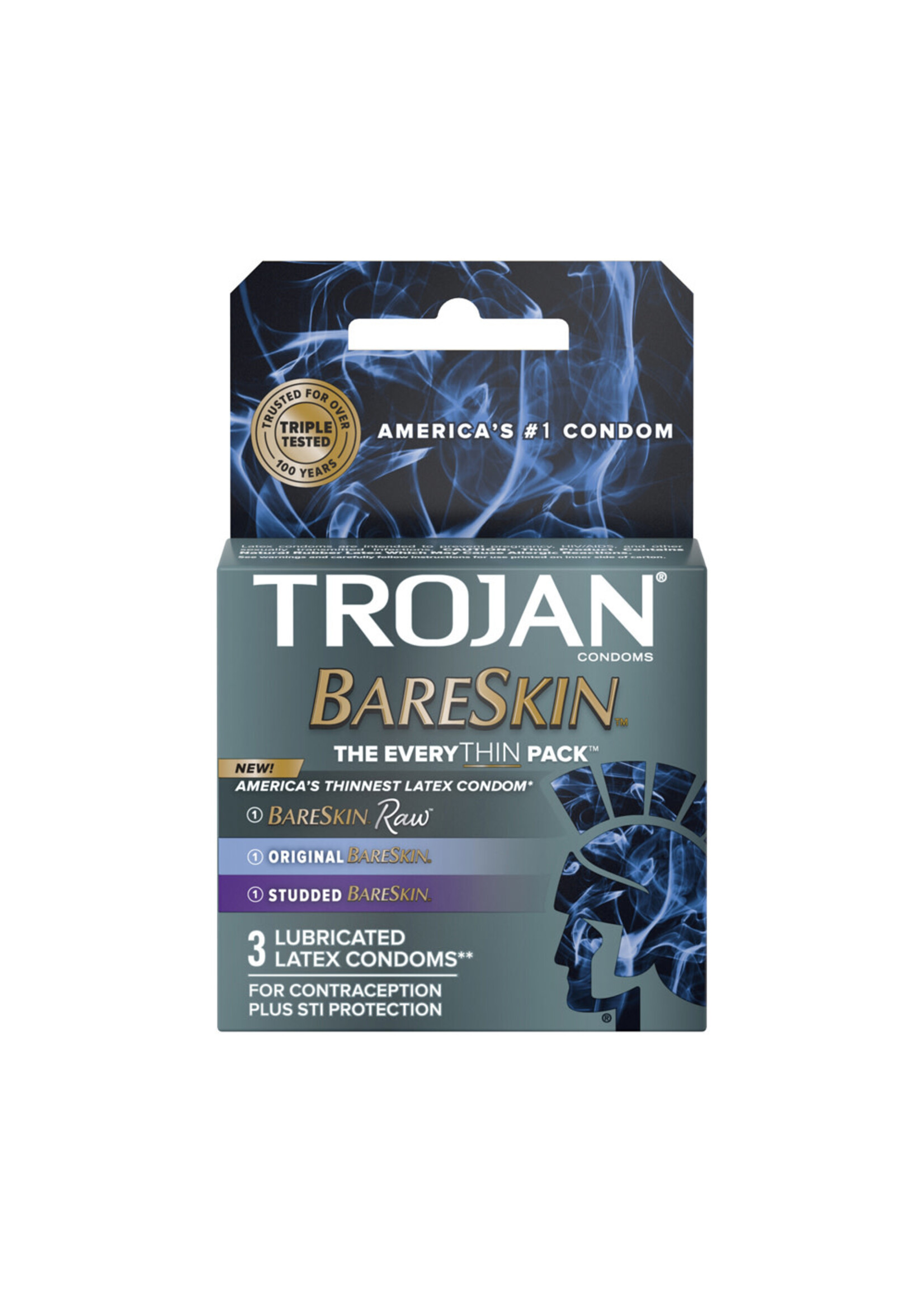 Trojan Condoms Trojan Bareskin Everythin Lubricated Latex Condoms Assorted 3-Pack