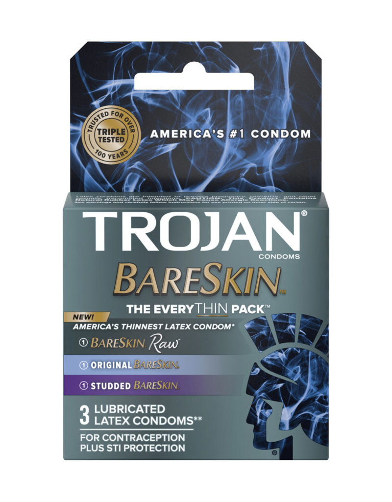 Trojan Condoms Trojan Bareskin Everythin Lubricated Latex Condoms Assorted 3-Pack
