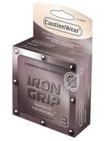Caution Wear Iron Grip Snugger Fit Condoms - 3 ct