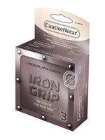 Caution Wear Iron Grip Snugger Fit Condoms - 3 ct