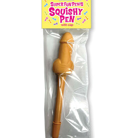 Little Genie Super Fun Penis Squishy Pen - Pink/Yellow