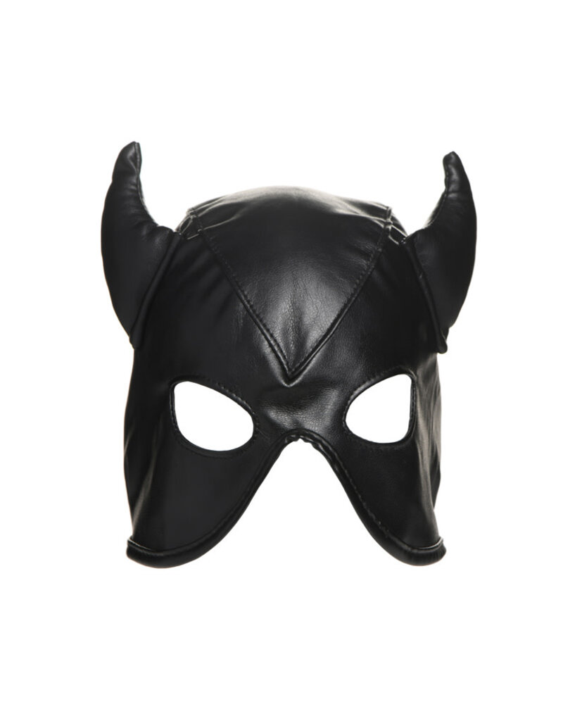 XR Brands Master Series Master Series Dungeon Demon Bondage Hood With Horns