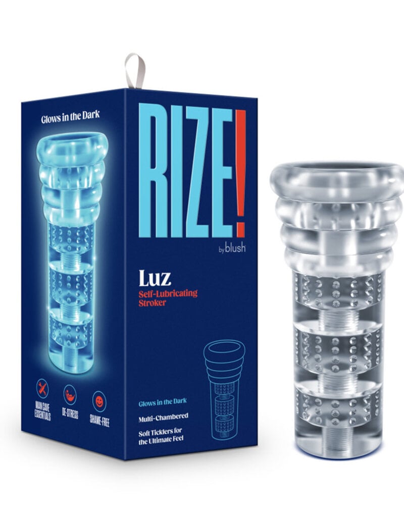 Blush Novelties Rize Luz Glow In The Dark Self-Lubricating Stroker Clear