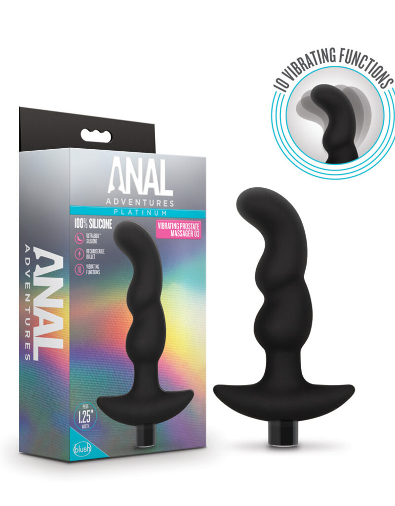 Blush Novelties Blush Anal Adventures Platinum Silicone Vibrating Prostate Massager 03 - Black