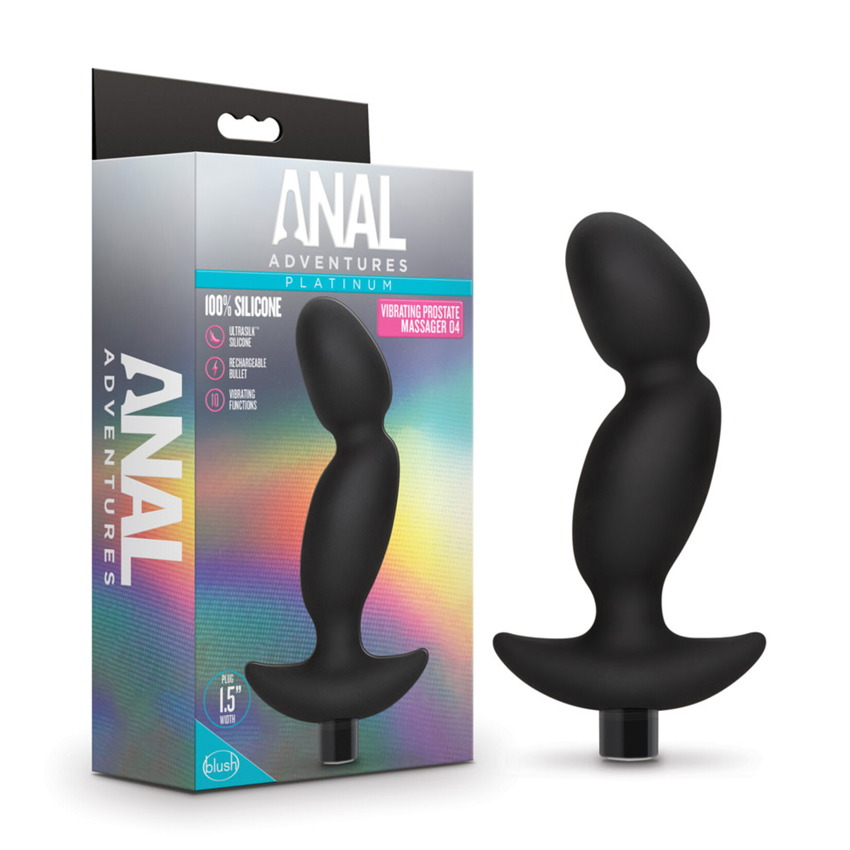 Blush Novelties Blush Anal Adventures Platinum Silicone Vibrating Prostate Massager 04 - Black