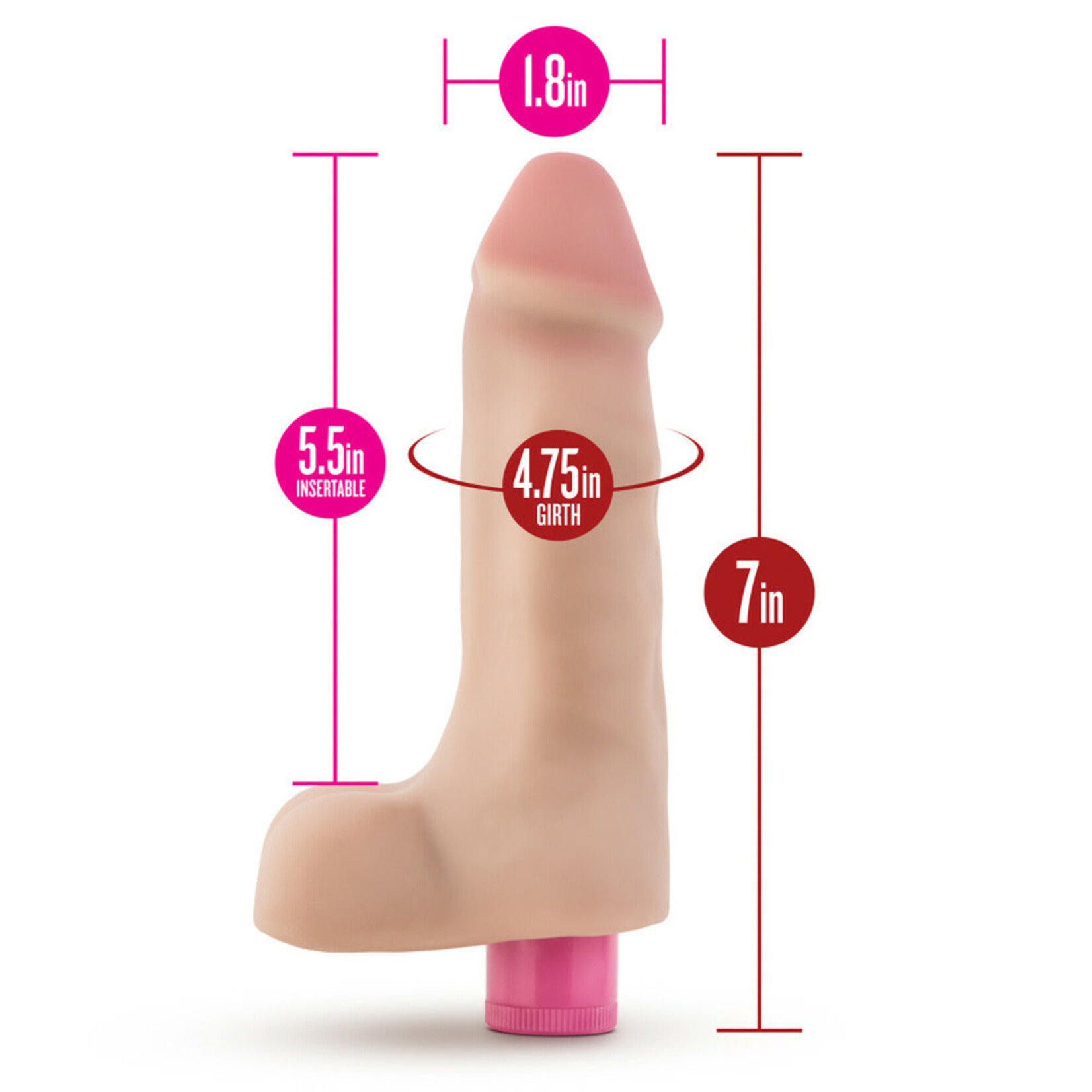 Blush Novelties X5 Plus 7" Vibrating Cock - Beige
