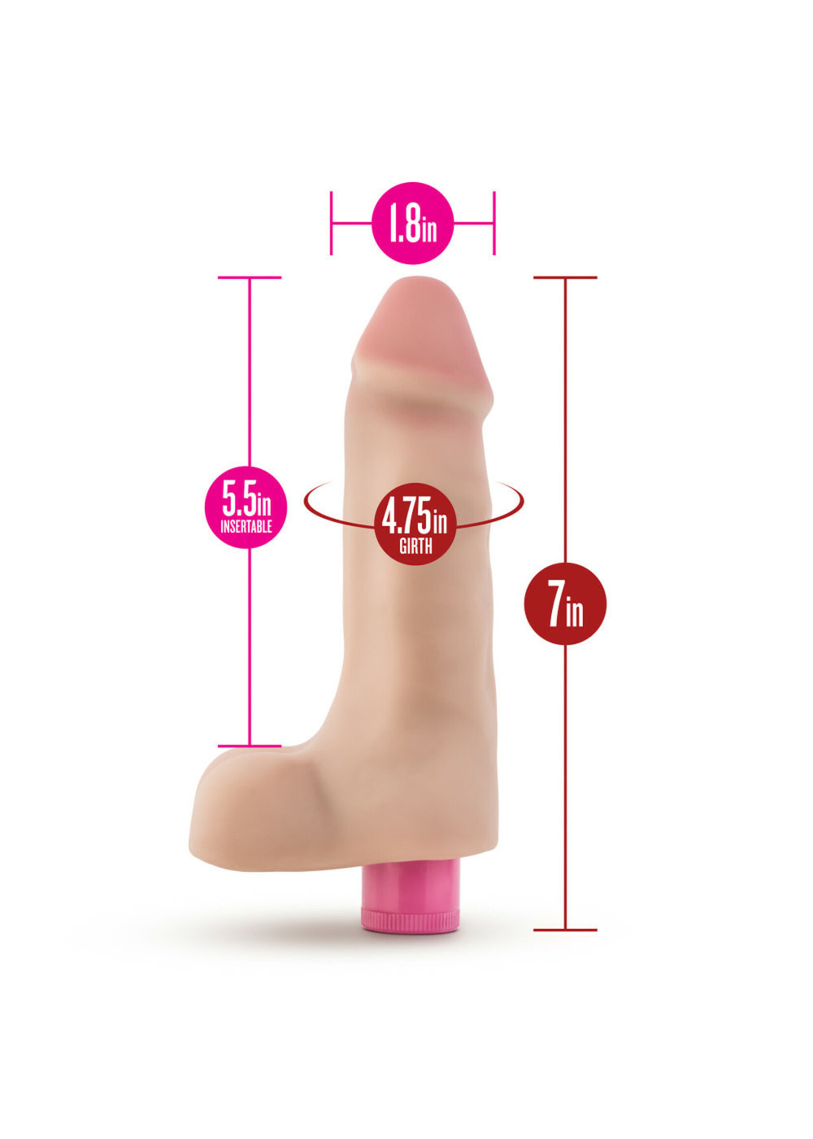 Blush Novelties X5 Plus 7" Vibrating Cock - Beige
