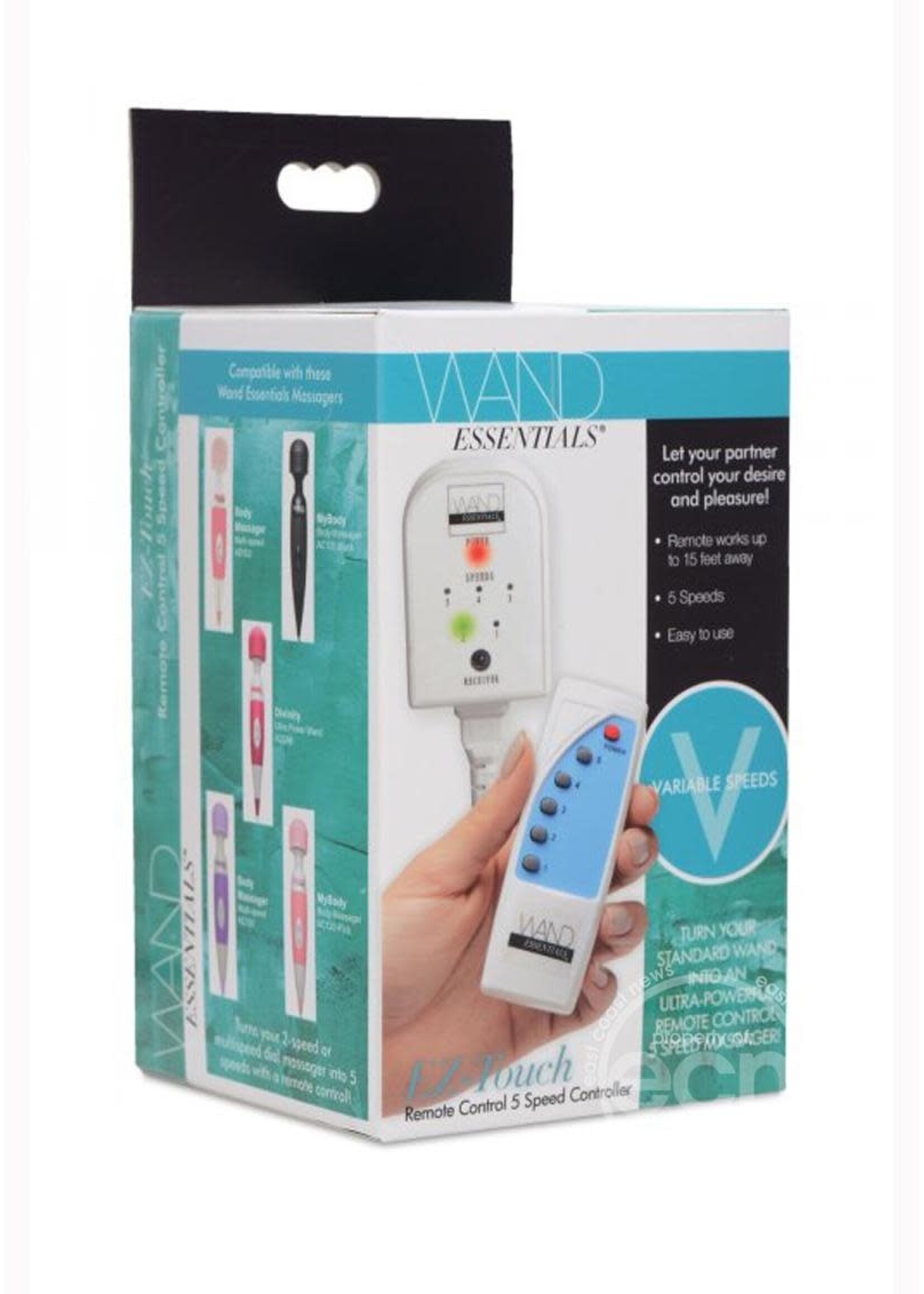 XR Brands Wand Essentials Wand Essentials EZ-Touch Wireless Remote Wand Massager Controller - White