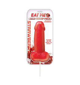 HOTT PRODUCTS Eat Me Jumbo Gummy Cock Pop - Strawberry Red