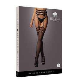 Shots Le Desir Le Desir Garterbelt Stockings With Open Design Black O/S