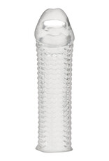 Blue Line Men Blue Line Clear Textured Penis Enhancing Sleeve Extension 6.5in - Clear