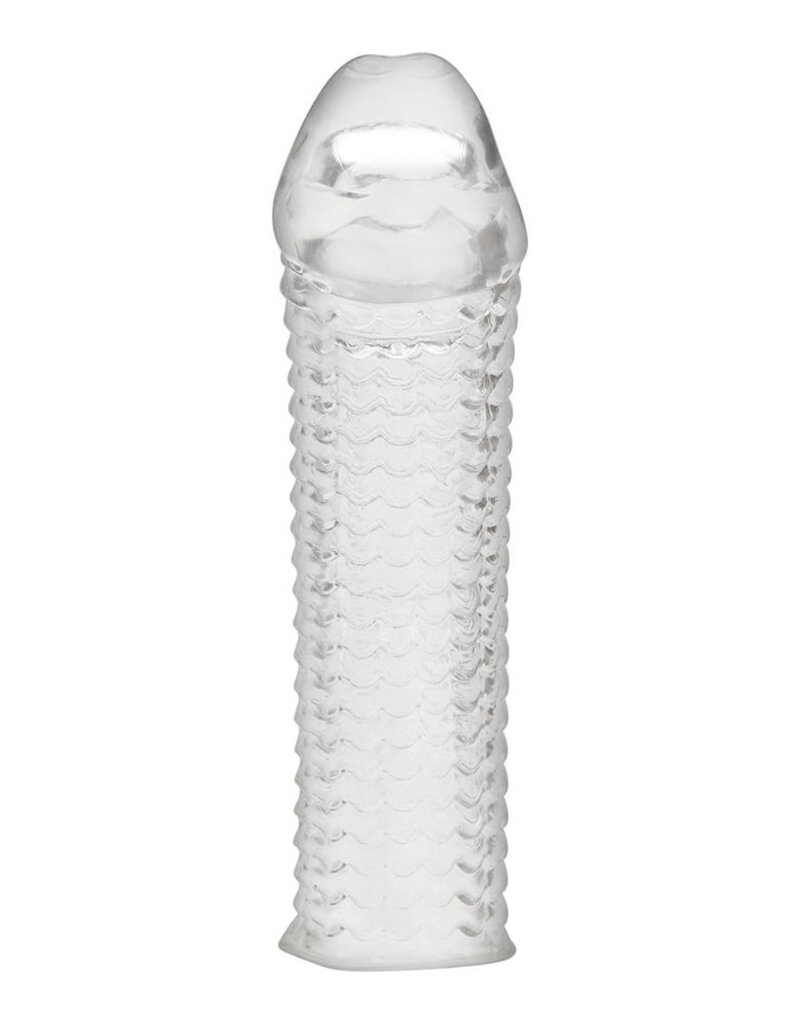 Blue Line Men Blue Line Clear Textured Penis Enhancing Sleeve Extension 6.5in - Clear