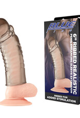 Blue Line Men Blue Line Ribbed Realistic Penis Enhancing Sleeve Extension 6in - Smoke
