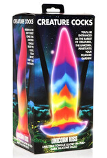 XR Brands Creature Cocks Creature Cocks Unicorn Kiss Silicone Tongue Dildo - Glow in the Dark