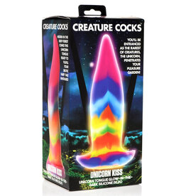 XR Brands Creature Cocks Creature Cocks Unicorn Kiss Silicone Tongue Dildo - Glow in the Dark