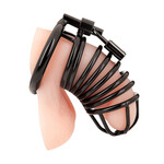 Blue Line Men Deluxe Chastity Cage - Black