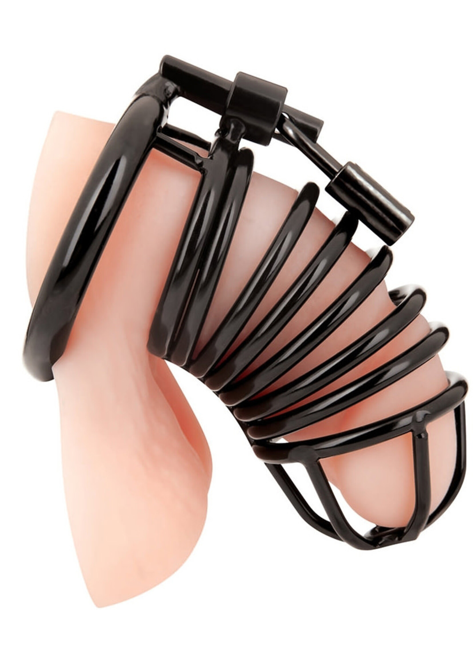 Blue Line Men Deluxe Chastity Cage - Black