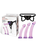 Lux Fetish Size Up 3-Piece Dildo And Harness Pegging Training Set