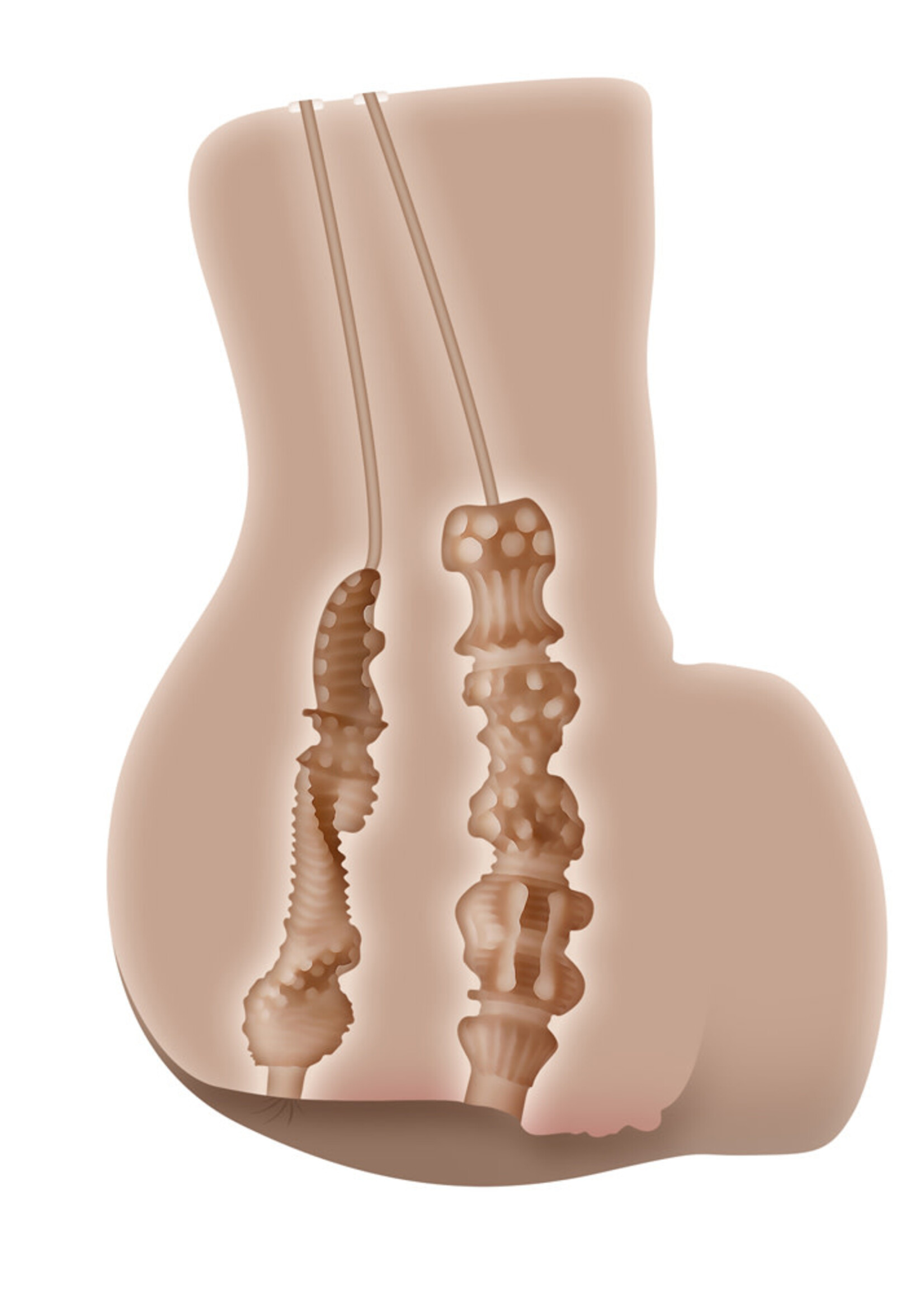 Zero Tolerance Zero Tolerance Rear Beauty Rechargeable Dual Vibrating Realistic Ass & Vagina - Vanilla