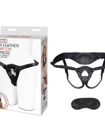 Lux Fetish Patent Leather Strap-on Harness - Black