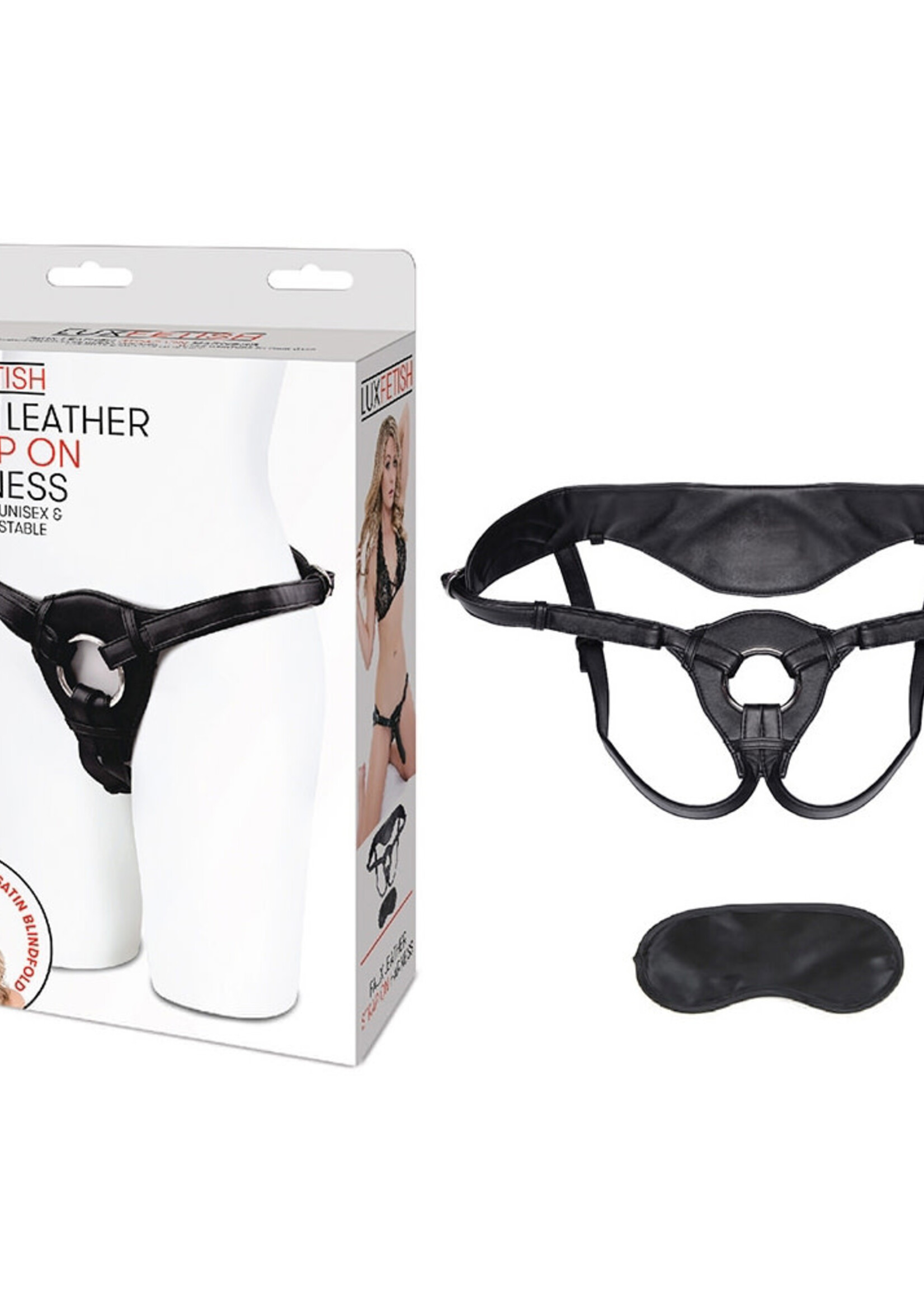 Lux Fetish Patent Leather Strap-on Harness - Black