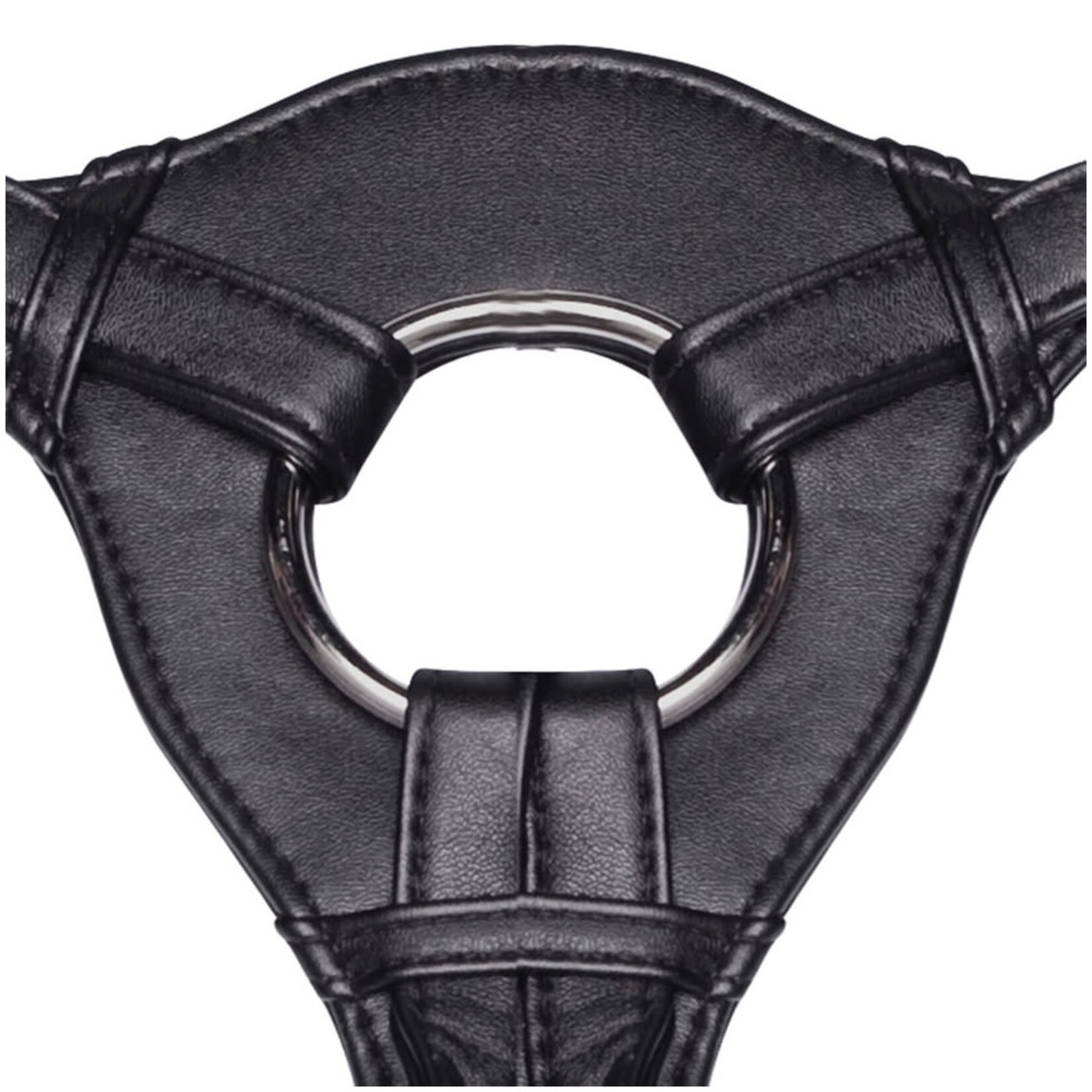 Lux Fetish Patent Leather Strap-on Harness - Black