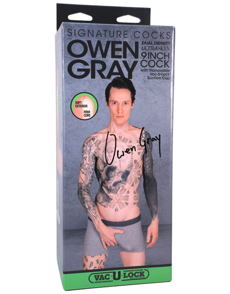 Doc Johnson Signature Cocks ULTRASKYN 8" Cock w/Removable Vac-U-Lock Suction Cup - Owen Grey