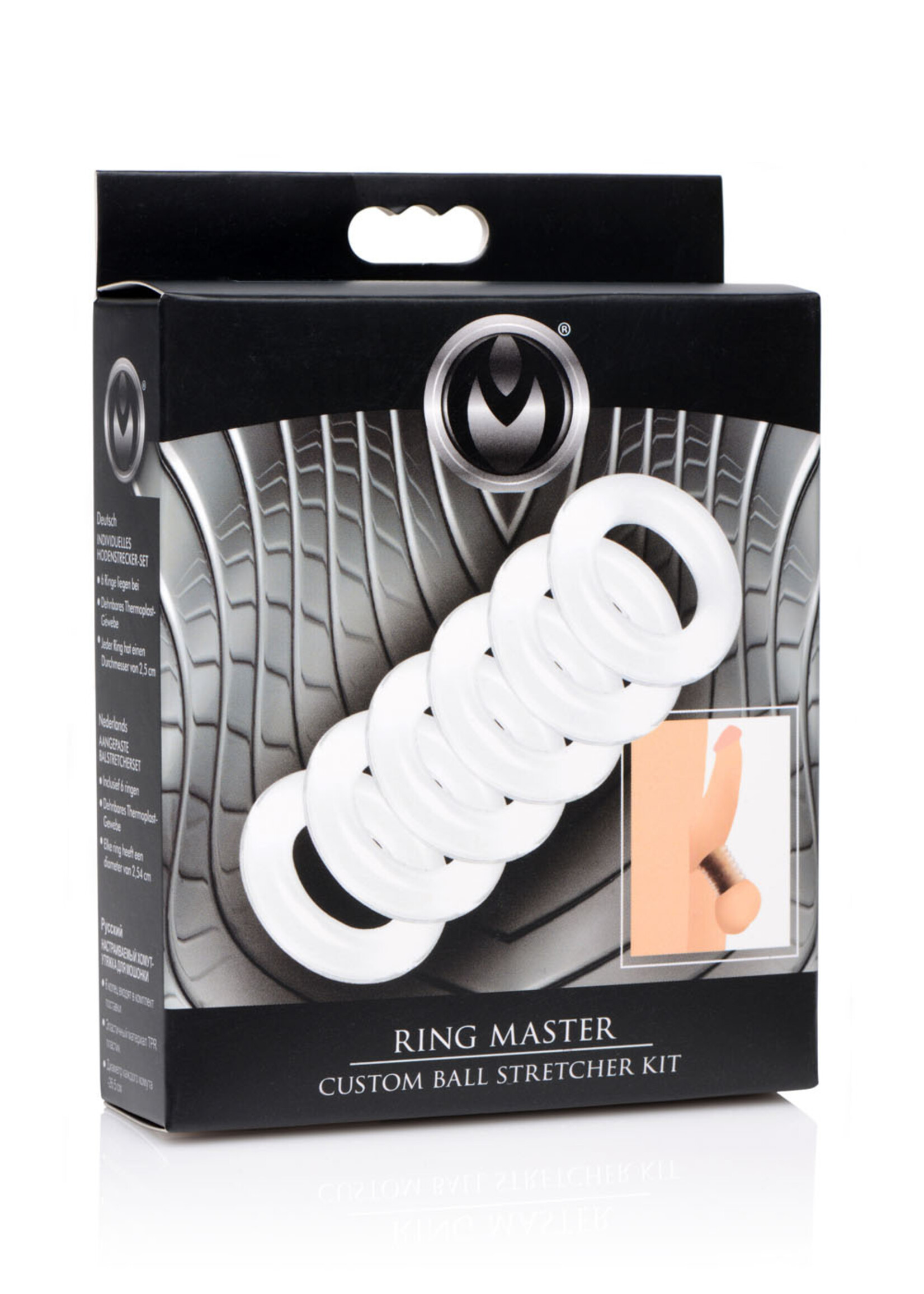 XR Brands Master Series Master Series Ring Master Custom Ball Stretching Kit - 6 Ring Pack