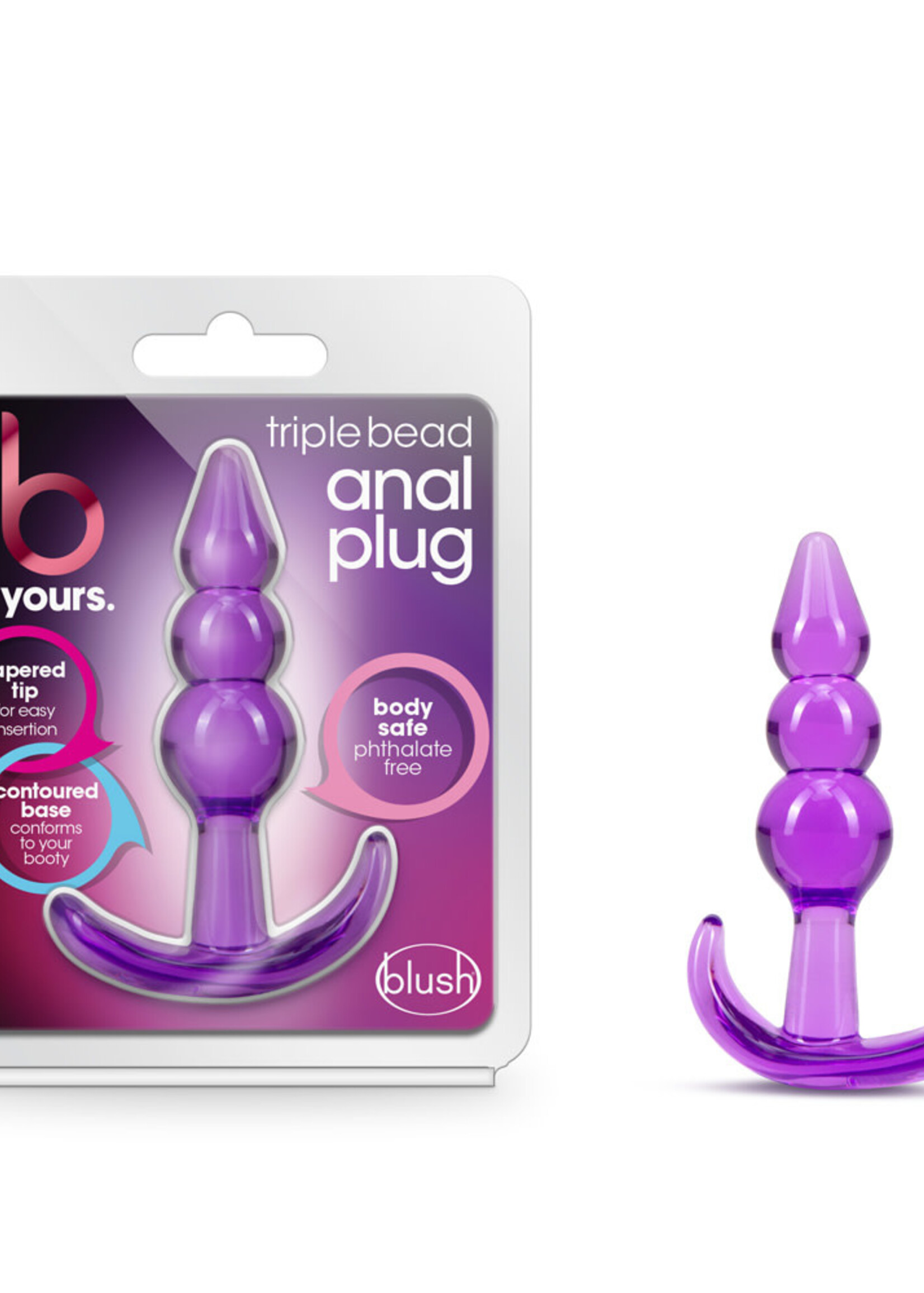 Blush Novelties B Yours Triple Bead Anal Plug Purple