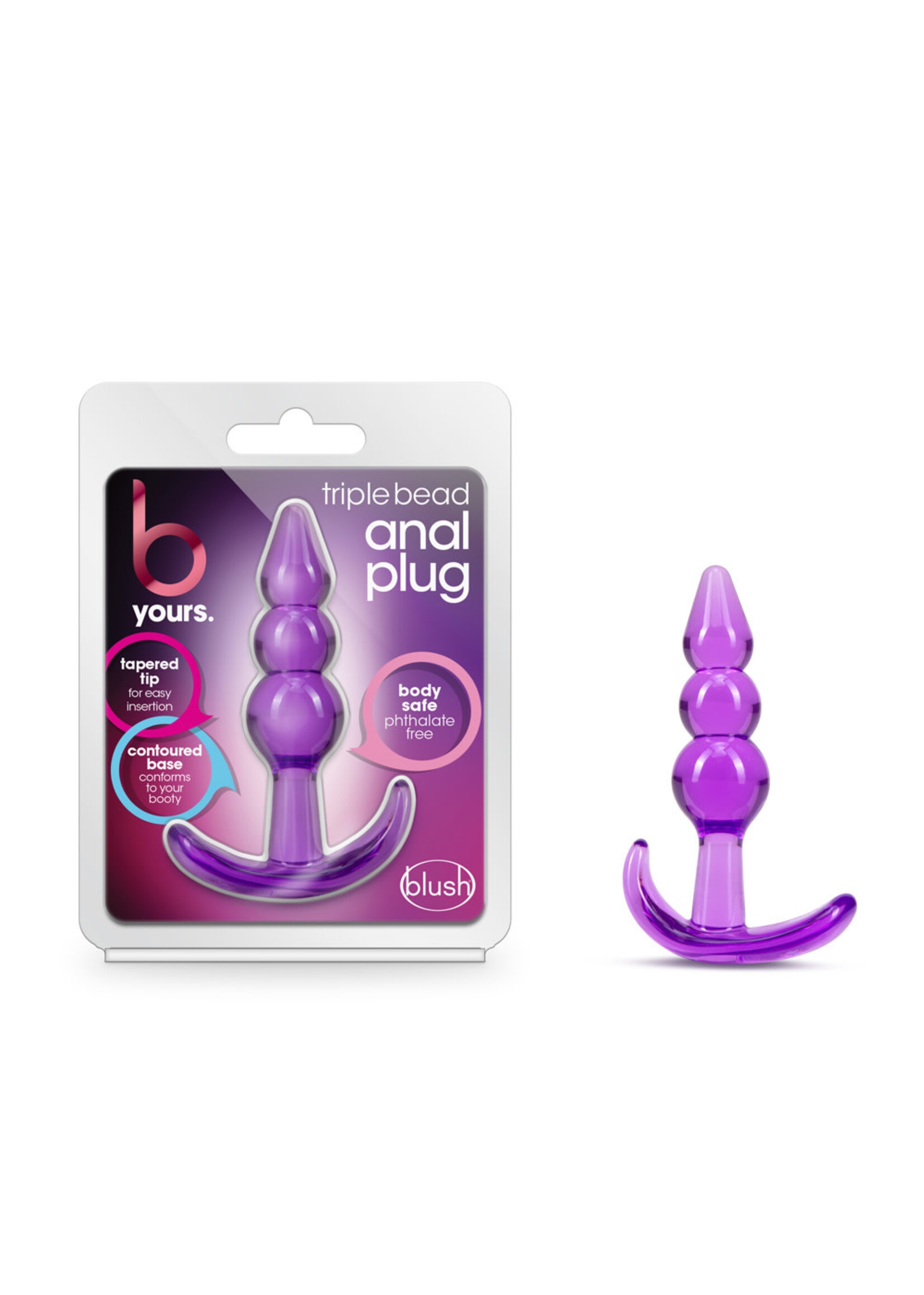 Blush Novelties B Yours Triple Bead Anal Plug Purple