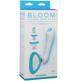 Doc Johnson Bloom - Intimate Body Pump - Automatic - Vibrating - Rechargeable - sky blue