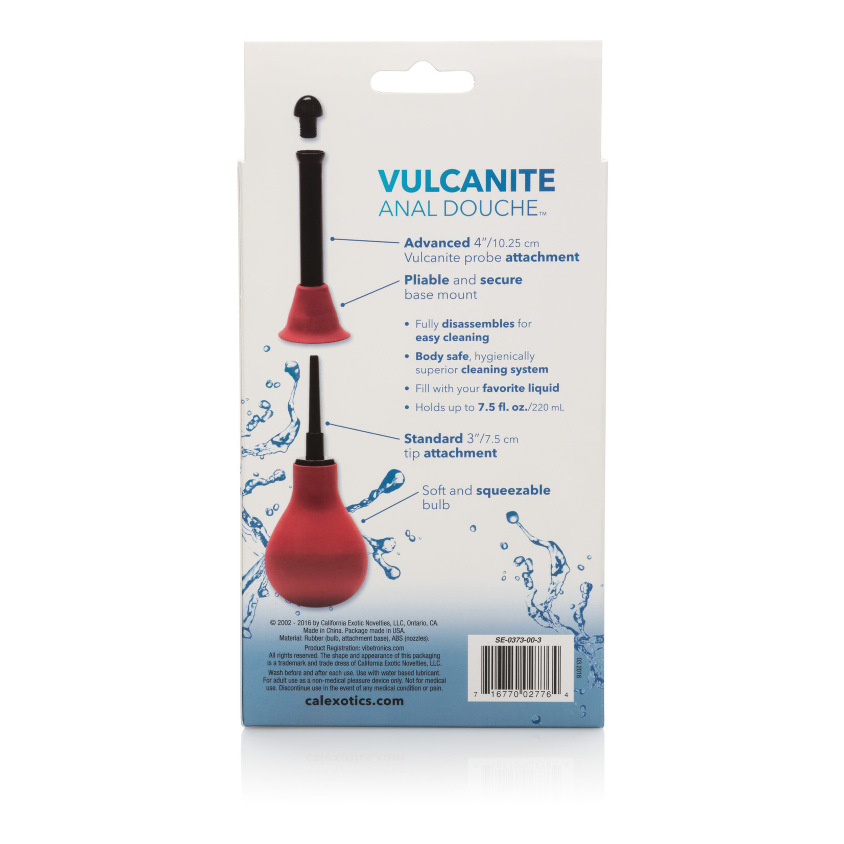 Calexotics Vulcanite Anal Douche With Attachment