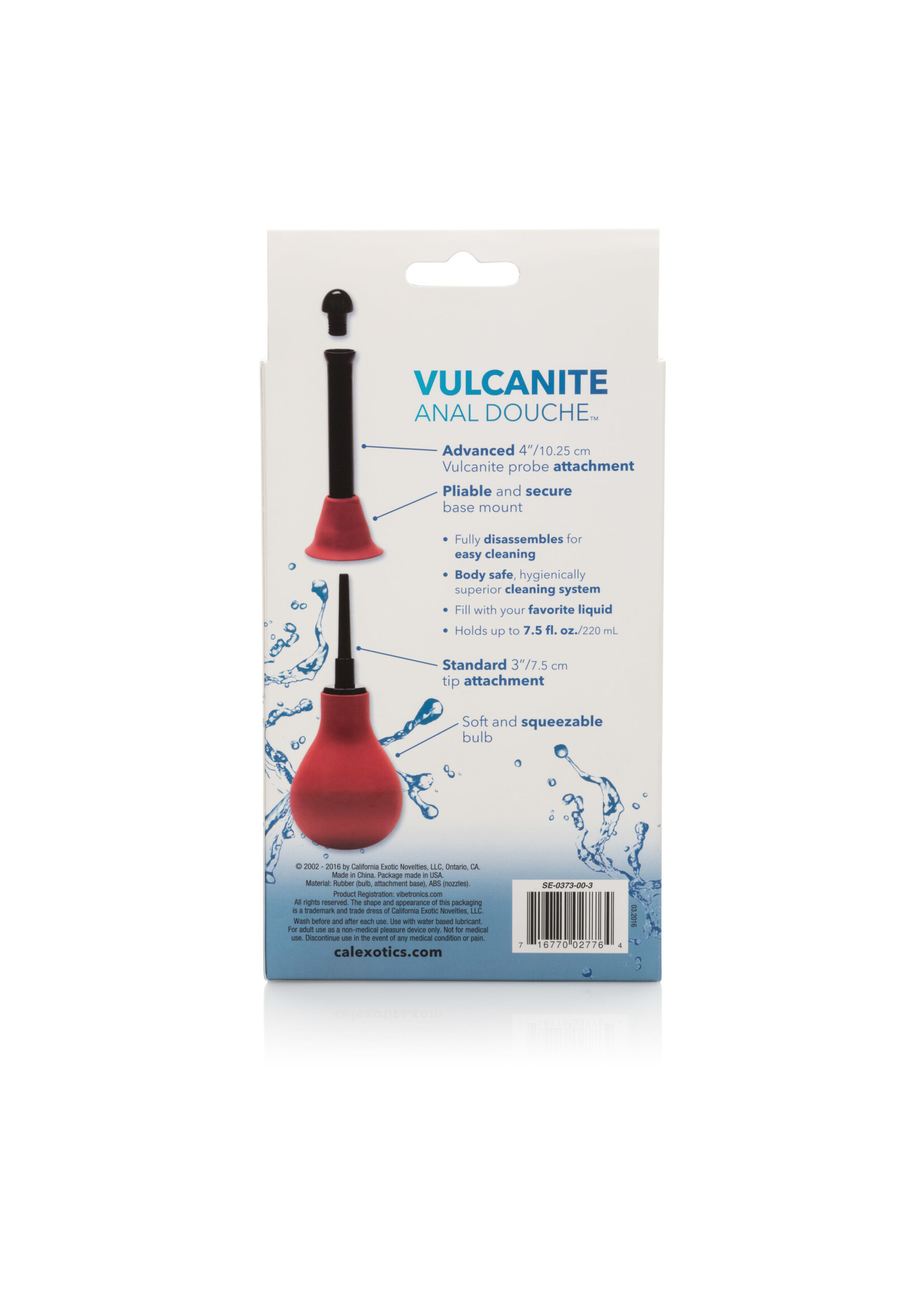 Calexotics Vulcanite Anal Douche With Attachment