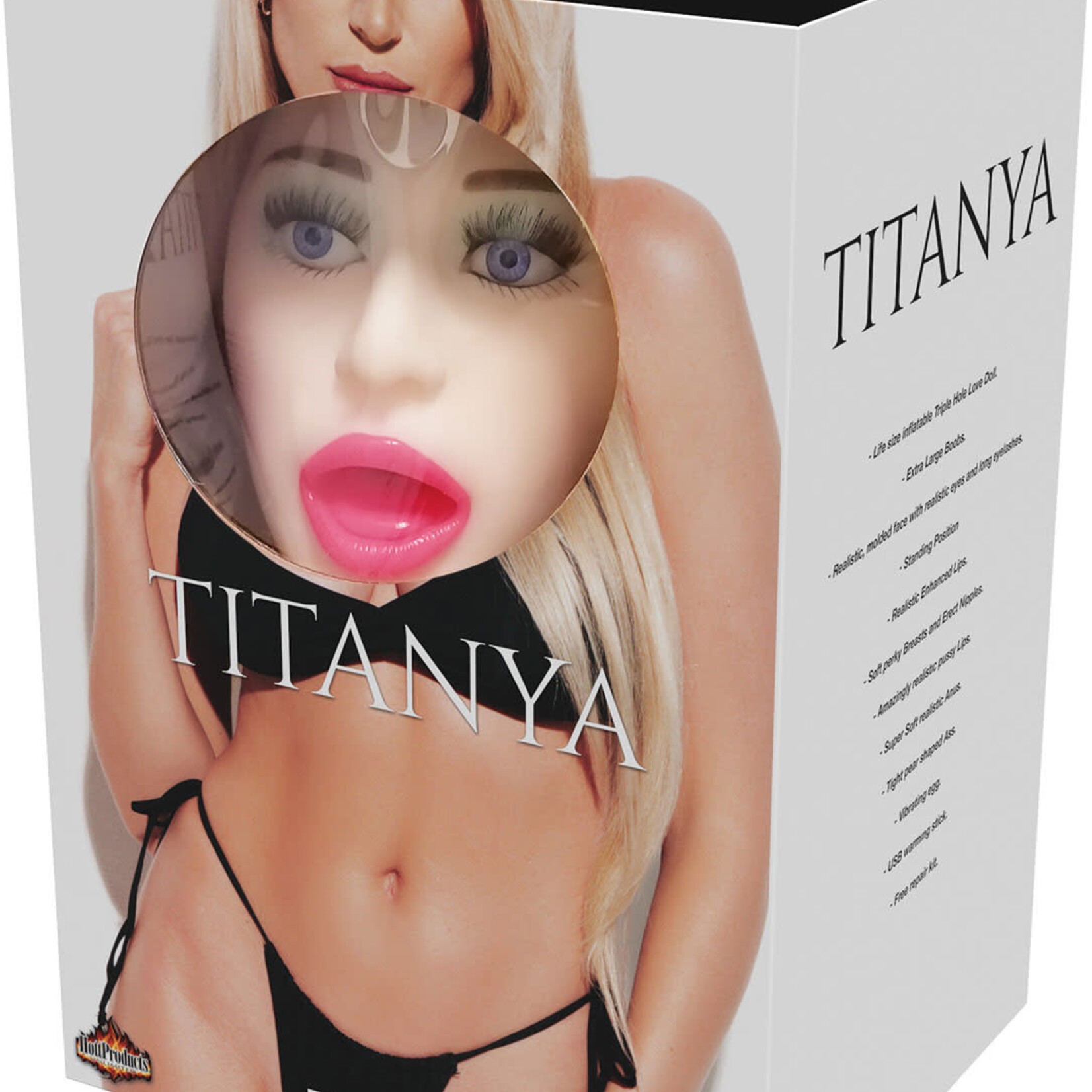 HOTT PRODUCTS Fuck Friends Titanya Blow-Up Doll with Rechargeable Egg Kit - Vanilla