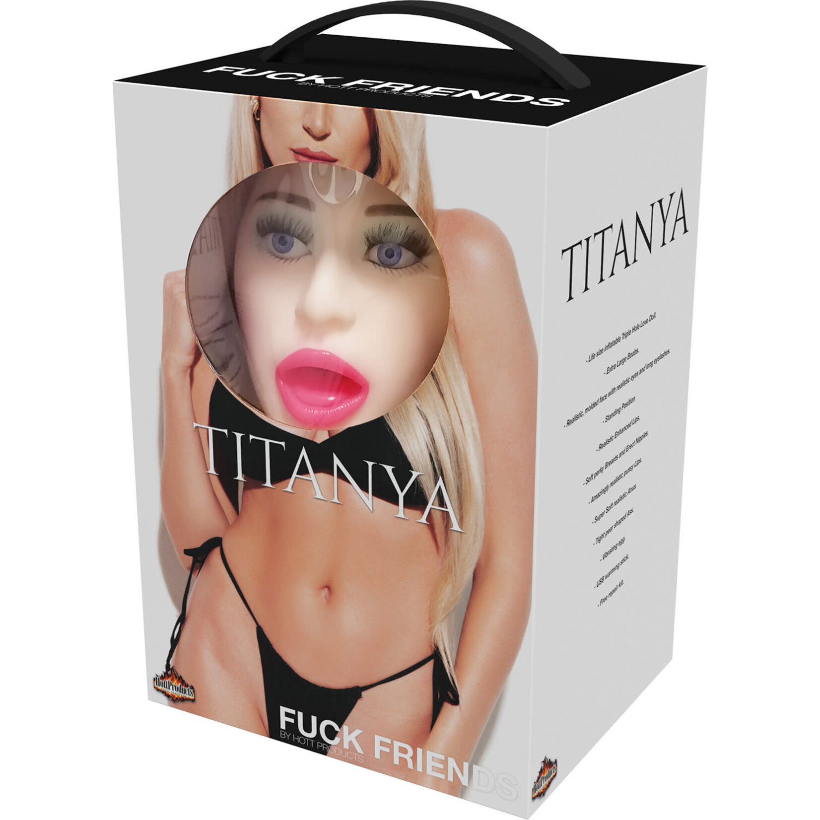 HOTT PRODUCTS Fuck Friends Titanya Blow-Up Doll with Rechargeable Egg Kit - Vanilla