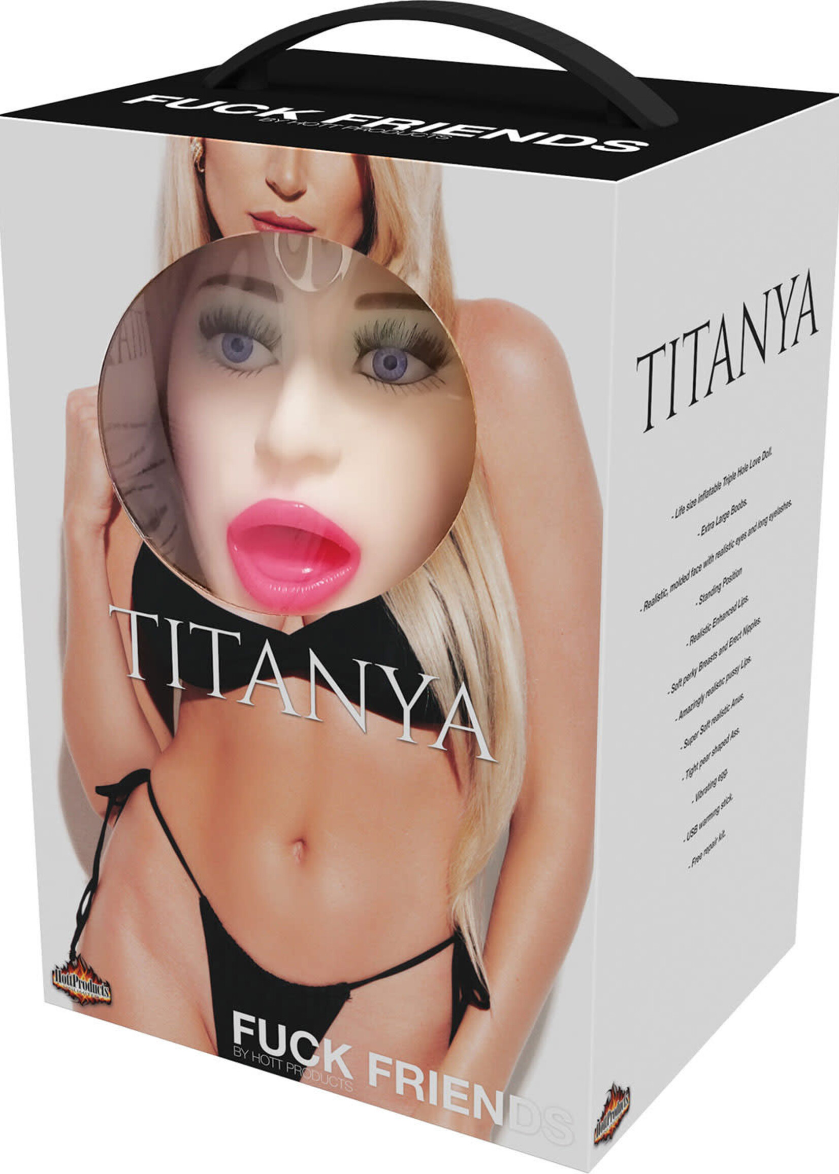 HOTT PRODUCTS Fuck Friends Titanya Blow-Up Doll with Rechargeable Egg Kit - Vanilla