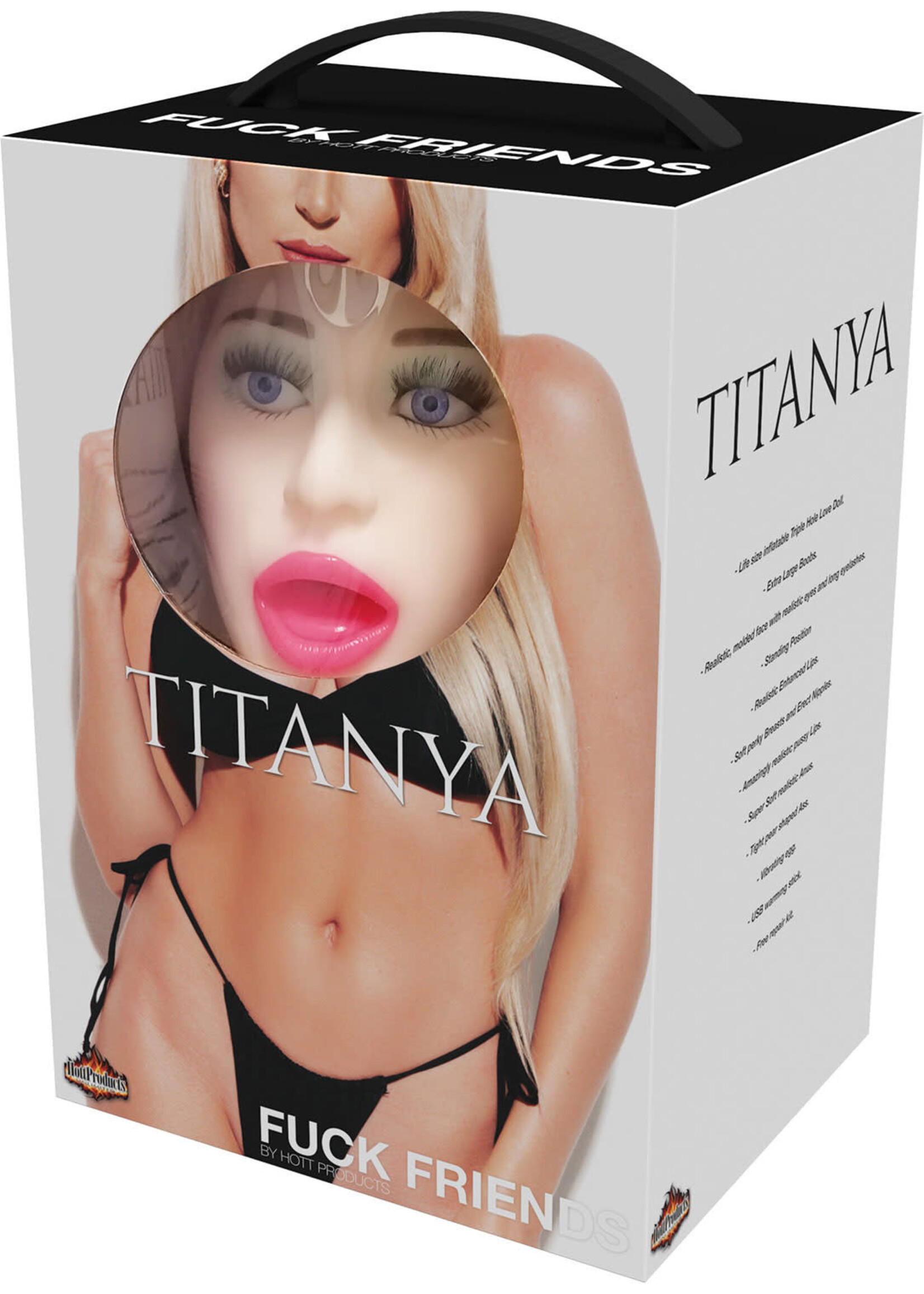 HOTT PRODUCTS Fuck Friends Titanya Blow-Up Doll with Rechargeable Egg Kit - Vanilla