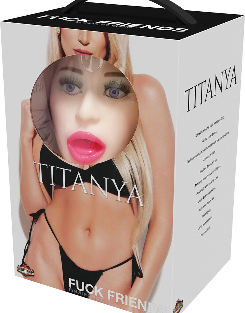 HOTT PRODUCTS Fuck Friends Titanya Blow-Up Doll with Rechargeable Egg Kit - Vanilla