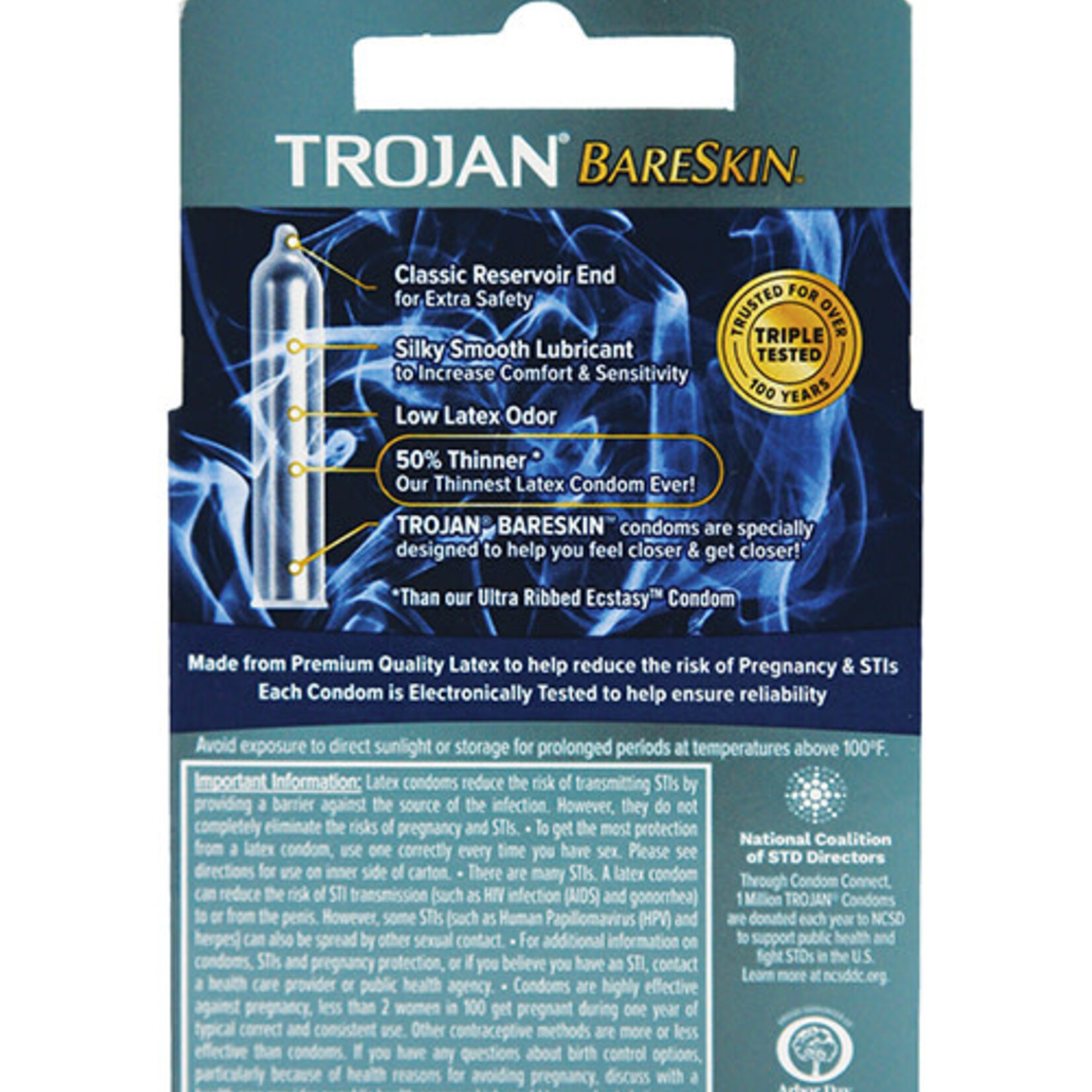 Trojan Condoms Trojan Bareskin 50% Thinner 3 pack
