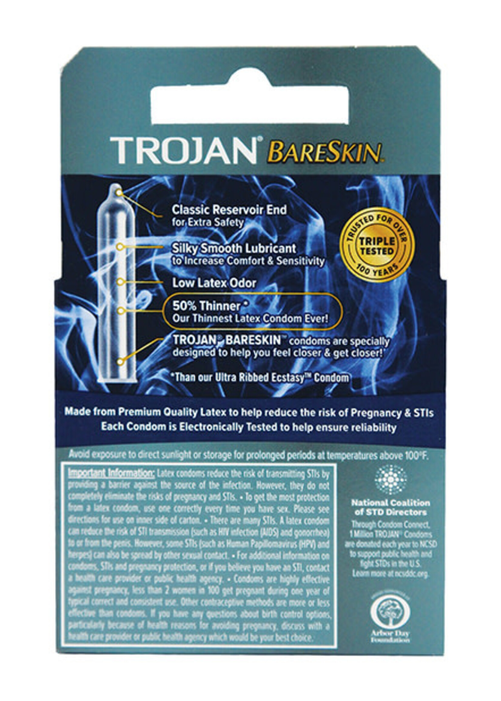 Trojan Condoms Trojan Bareskin 50% Thinner 3 pack