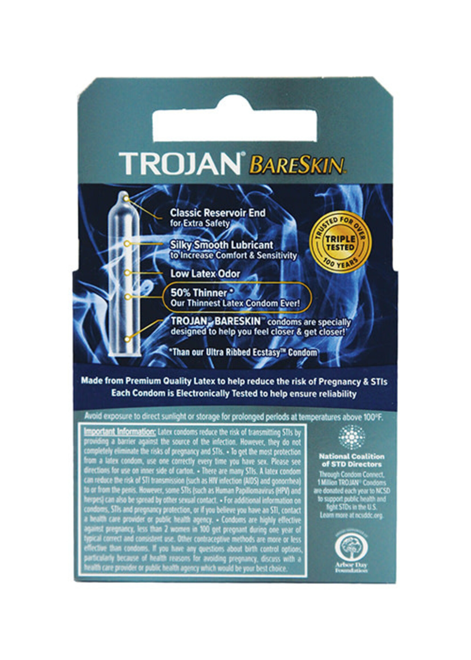 Trojan Condoms Trojan Bareskin 50% Thinner 3 pack