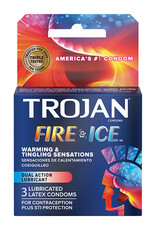 Trojan Condoms Trojan Fire and Ice Dual Action Lubricated Condoms - 3 Pack