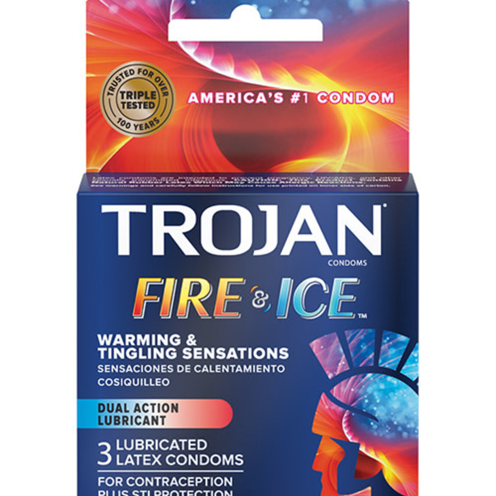 Trojan Condoms Trojan Fire and Ice Dual Action Lubricated Condoms - 3 Pack