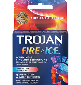 Trojan Condoms Trojan Fire and Ice Dual Action Lubricated Condoms - 3 Pack