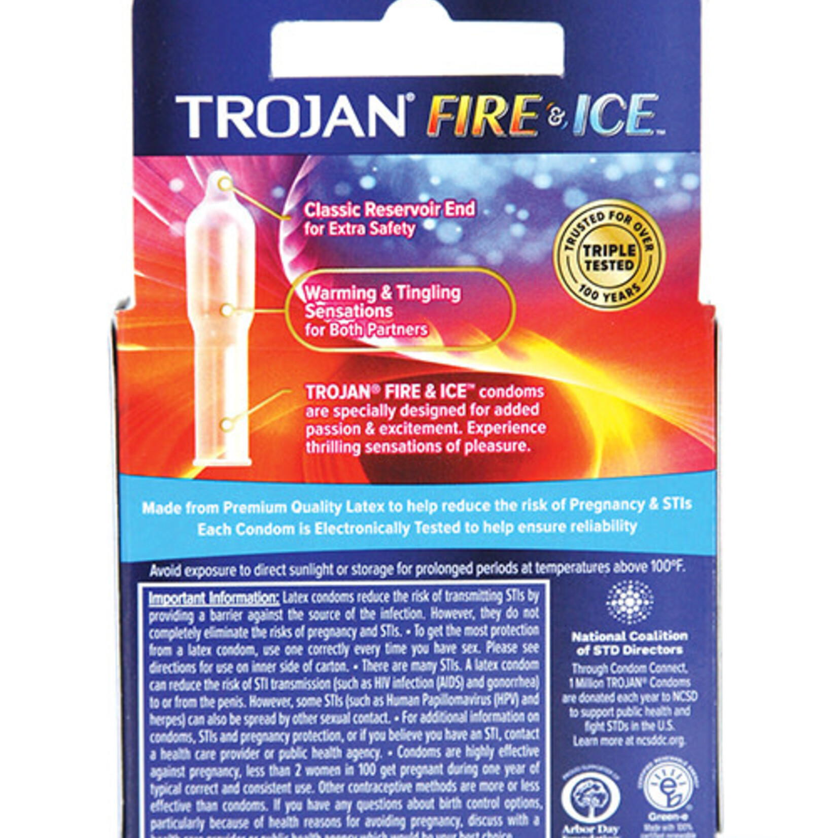 Trojan Condoms Trojan Fire and Ice Dual Action Lubricated Condoms - 3 Pack